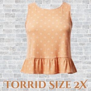Torrid Texture Knit High Neck Ruffle Crop Top Sleeveless - Brand New With Tags